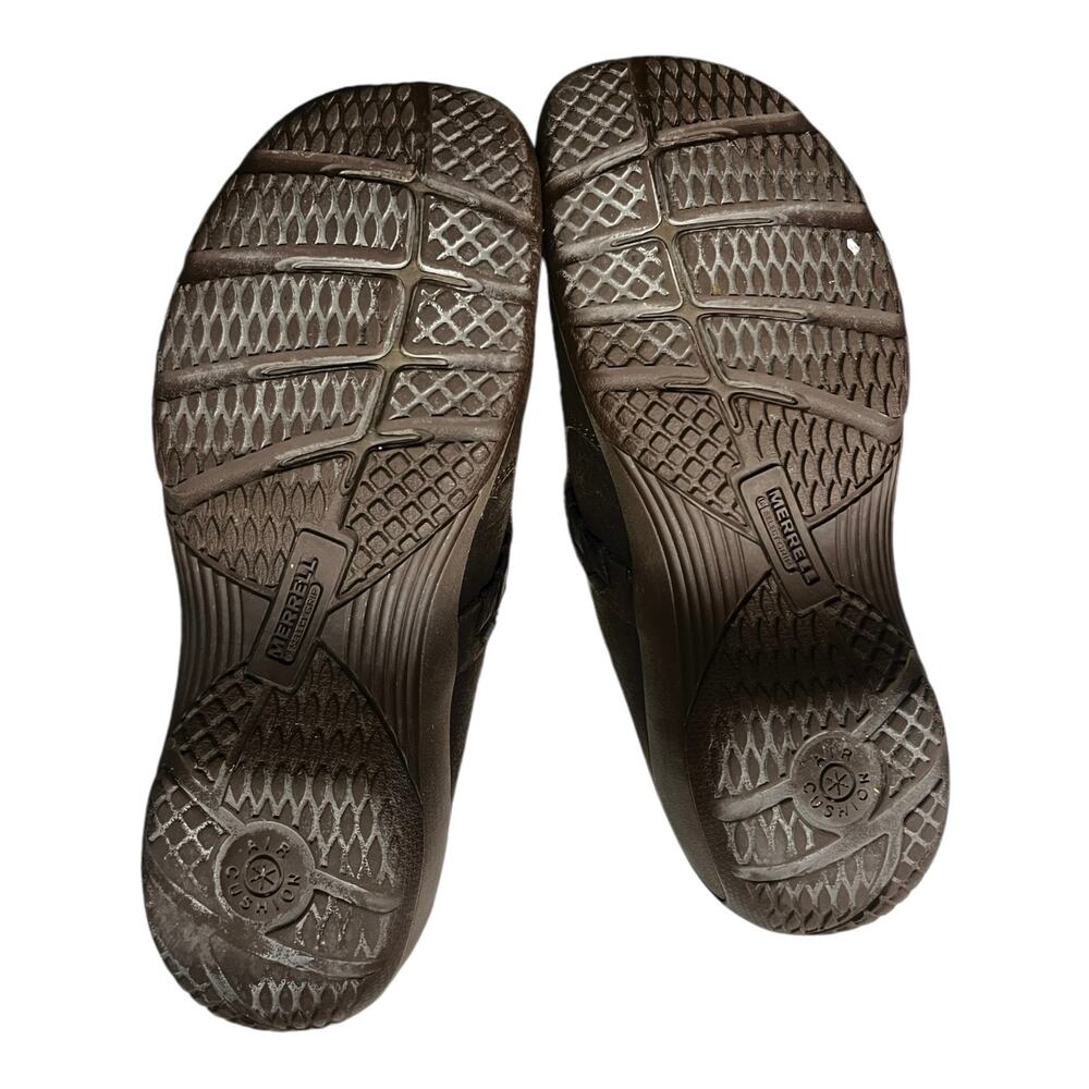 MERRELL Encore Bracken Brown Leather Braided Slide Q2 Slip On Shoe 6.5 Mules GUC - Picture 6 of 8